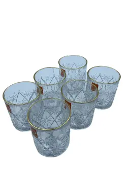 TK501 TK501-1G | Набор низких стаканов 6 шт Золотая кайма