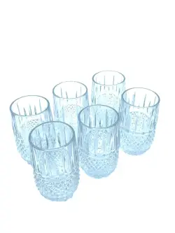 PK PK79139A | Glass Set Transparent Oval 6pcs Diamond Pattern