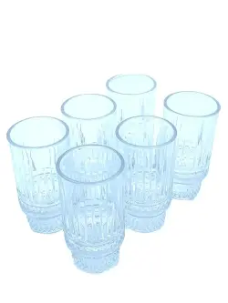 MC MC-112 | Glassware Set High Glass Tumblers 6 pcs Transparent Daisy Design