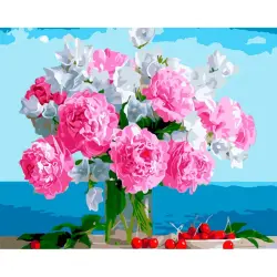 YS Art YS45506 | Набор для рисования по номерам 40x50 см Букет пионов