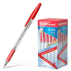 ErichKrause R-301 Classic Stick&Grip | Шариковая ручка красная 1.0 мм