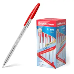 ErichKrause R-301 Classic Stick | Шариковая ручка 1.0 мм, красные чернила