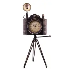 BK-00085117 | Настольные часы Старинная камера на штативе, черные