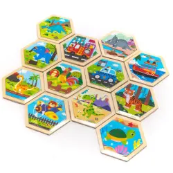 BK BK-00097268 | Wooden Puzzle Octagon 6-in-1 Mosaic Set