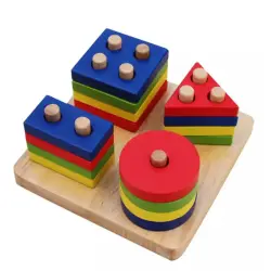 BK BK-00081638 | Деревянная головоломка Колонна фигур 13,5x13,5 см