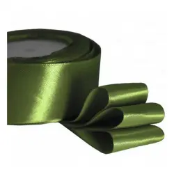 BK-00050386 | Атласная лента хаки 4 см x 1 м