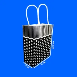 Горошек BK-00084425 | Бумажный пакет чёрный горошек 17x8x23 см