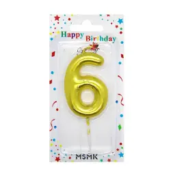 MG-MSMK BK-00054737 | Свеча-цифра для торта Золото 6
