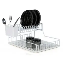 DEMIR 38032W | Two Tier Portable Dish Drying Rack White