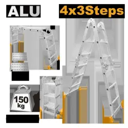 Ingco HLAD04431 Универсальная алюминиевая лестница 4x3 336 см