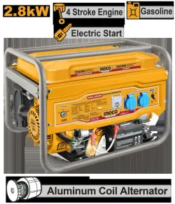 Бензиновый генератор Ingco 2.8кВт GE30005-1