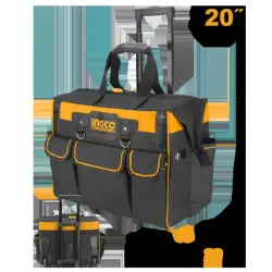Ingco 20" Hard Tool Bag on Wheels, Model HRRTB2002, High Load Capacity