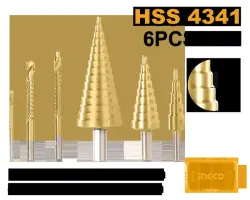 Набор ступенчатых сверл Ingco, 6 шт., модель AKSDS2061