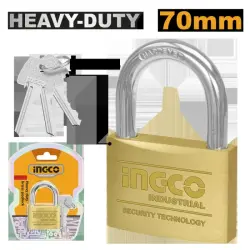 Сверхмощный латунный замок Ingco 70мм DBPL0702