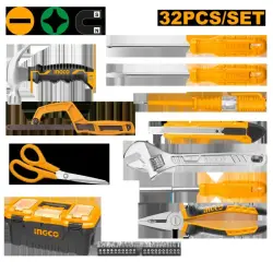 Ingco 32-Piece Hand Tool Set in Durable Plastic Case