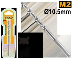 Сверло Ingco M2 HSS 10,5 мм, быстрорежущая сталь, DBT11301051