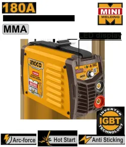 Ingco Инверторный сварочный аппарат 180А 40% ING-MMA18058