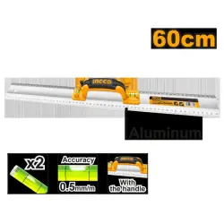 Линейка алюминиевая с ручкой Ingco 60см HAR01060