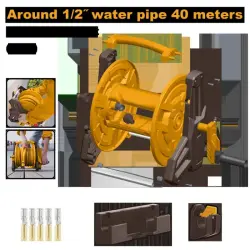Профессиональная катушка для садового шланга Ingco 1/2"x40м HHR40121
