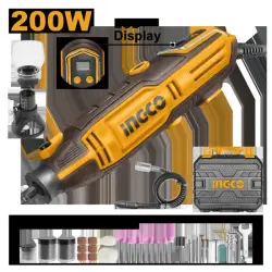 Гравер электрический Ingco MG2008 200Вт, комплект 153 аксессуара