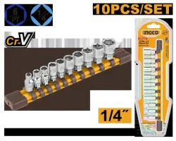 Набор головок Ingco 1/4", 10 шт., модель HKTS14103
