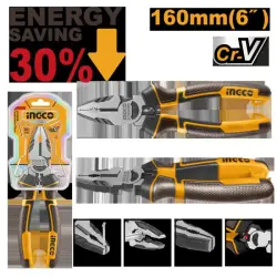 Ingco плоскогубцы комбинированные усиленные 30% Cr-V 160мм HHCP28160