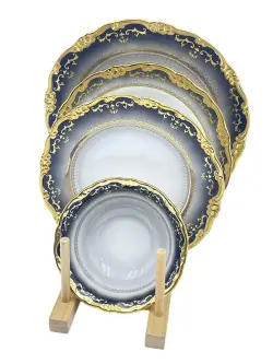 MS MS-05 | Dinner Set 24 pcs Black-Gold for 6 Persons