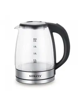 SOKANY SK-09003 | Electric Kettle Glass 1.7L 2200W