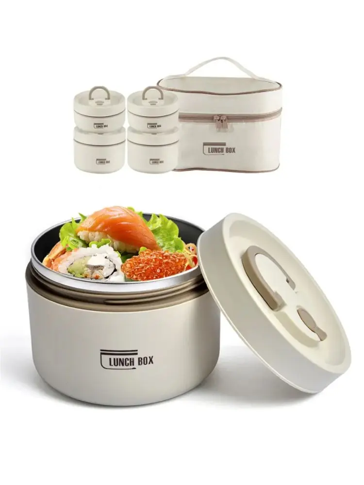 LUNCH BOX 1+4PC | Food Thermos Multi-Compartment Meal Storage