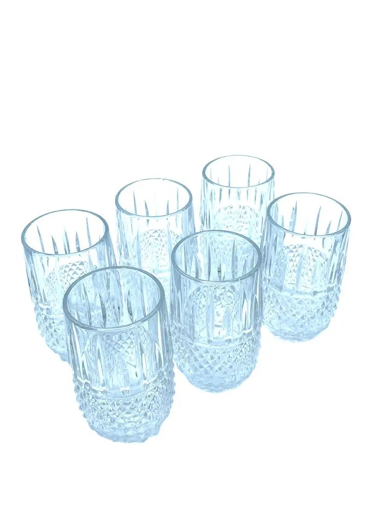 PK PK79139A | Glass Set Transparent Oval 6pcs Diamond Pattern