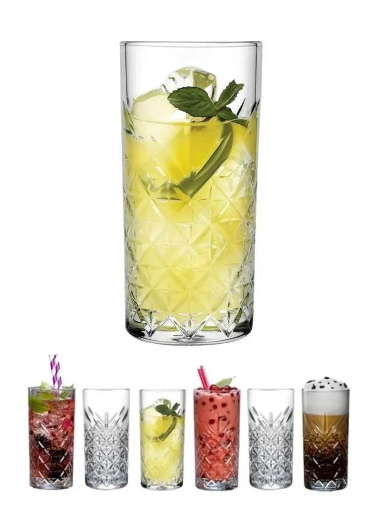 Deli KB-033-3 | Glass Tumbler Set 330ml Transparent Pattern