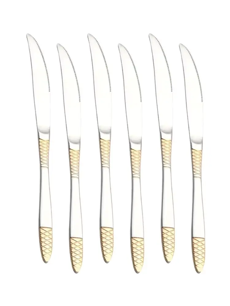 AVD AVD008 | Table Knives Set 6 pcs Patterned Stainless Steel