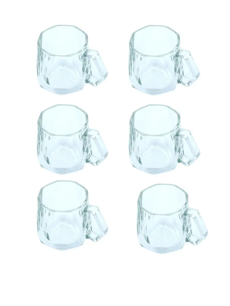 Q6601 Q6601-6W | Glass Mug Set 6 pcs Clear Transparent