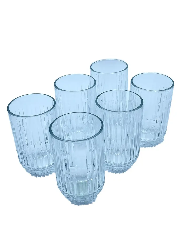 K78130B | Faceted Glass Set 6 pcs Transparent