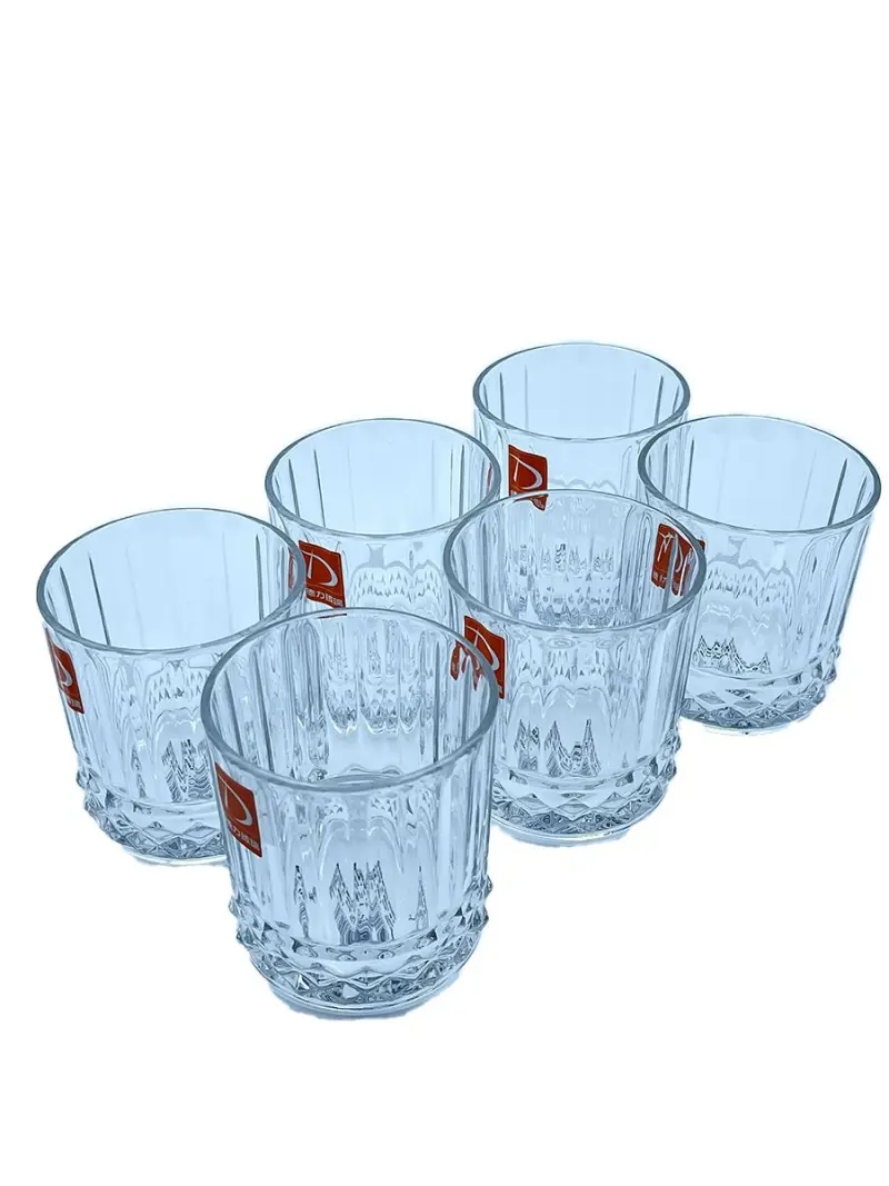 TK TK501-1 | Low Glass Set Transparent Stripe-Diamond 340ml