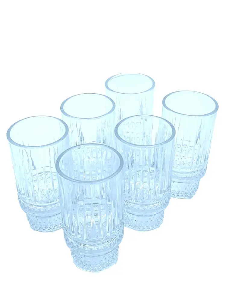 MC MC-112 | Glassware Set High Glass Tumblers 6 pcs Transparent Daisy Design