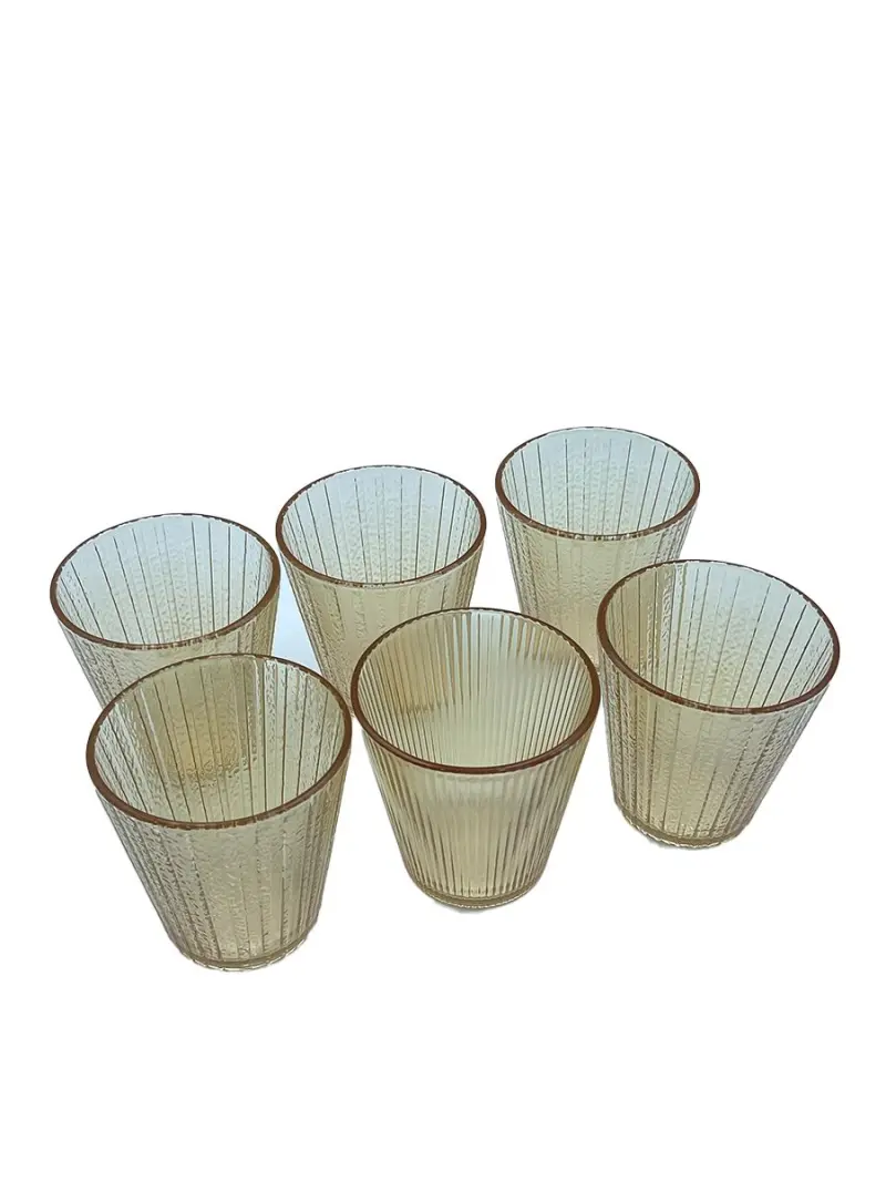 Q6605 Q6605-6G | Low Glass Set Gold Stripe 6pcs 260ml
