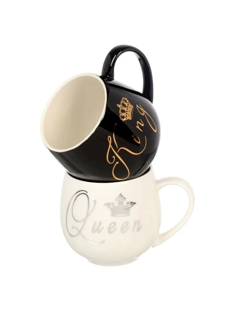 NICE DAY MAR-1106 | Mug Set 340 ml King Queen Ceramic