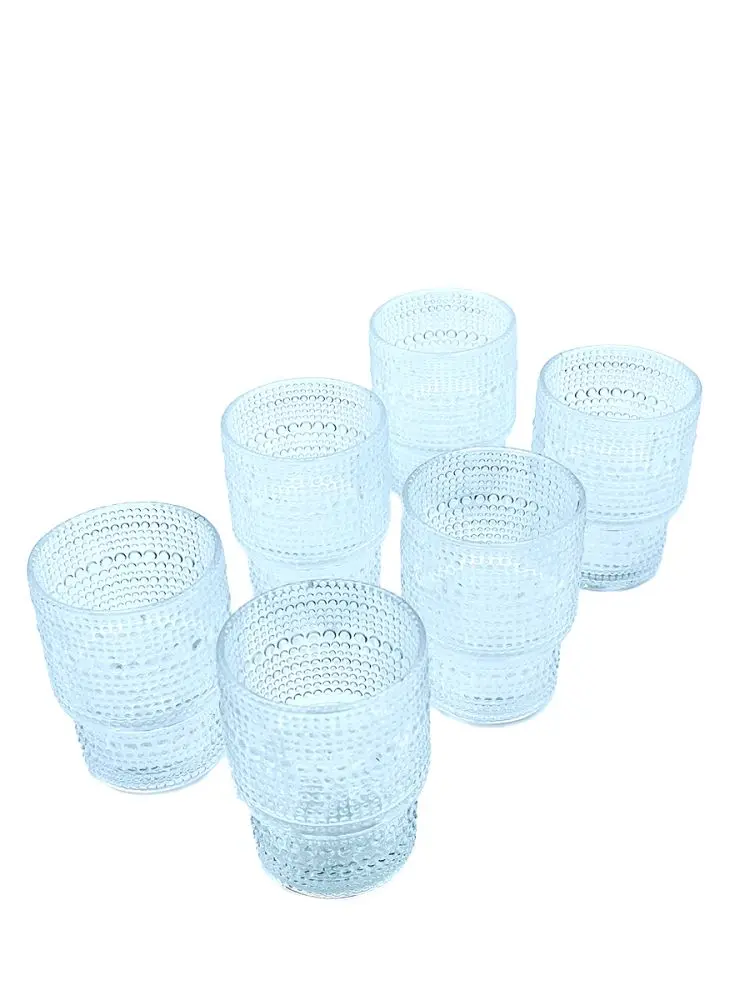 MC113 MC113-2 | Low Glass Tumbler Set 6 pcs Transparent Dotted