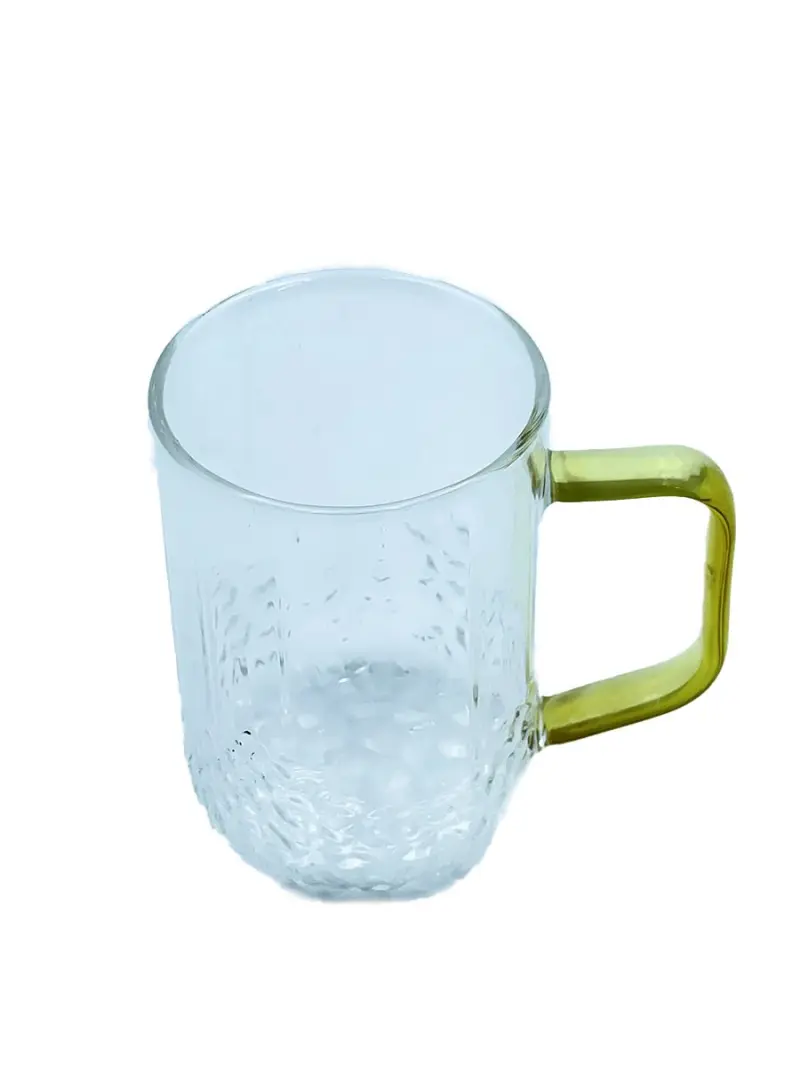 ST ST-319 | Transparent Glass Mug Gold Handle 380 ml