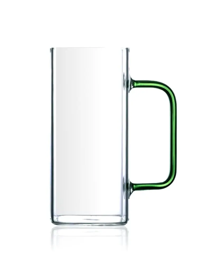 BC BC-350 | Transparent Square Mug 350ml Colored Handle