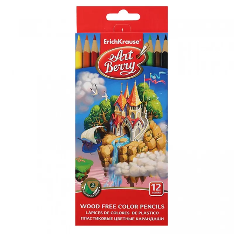 Erich Krause 53353 | Color Pencils Triangular Plastic 12 Colors