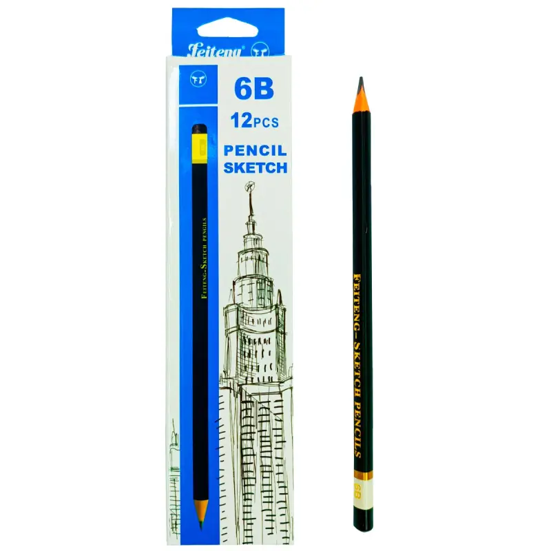 BK BK-00098503 | Black Graphite Pencil 6-10B Professional Grade