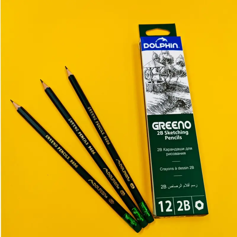 Dolphin 9606 | 2B Pencil with Eraser Reliable Office & School Use