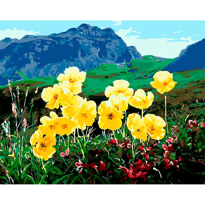YS YS44133 | Картина по номерам 40x50 см Горные цветы