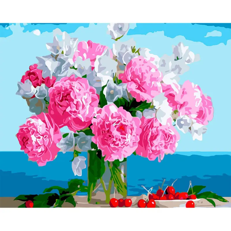 YS Art YS45506 | Набор для рисования по номерам 40x50 см Букет пионов