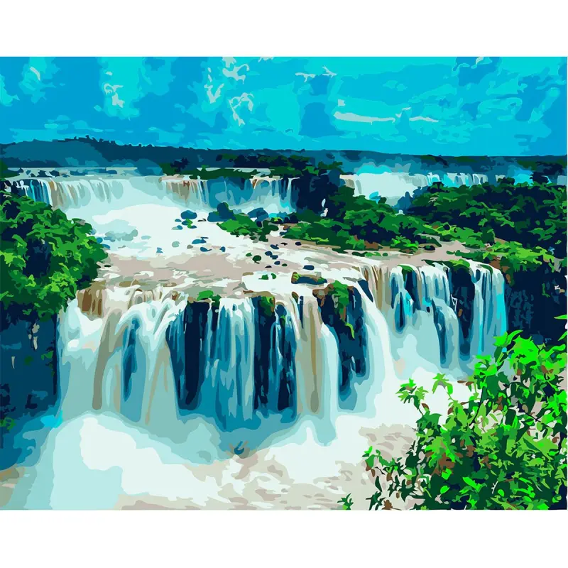 YS BK-00100711 | Набор для рисования по номерам 40x50 см Водопад Игуасу