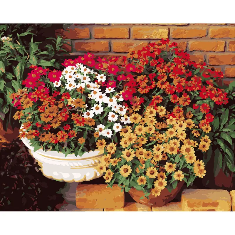 YS YS47640 | Paint by Numbers Kit 40x50 cm Zinnia in Vase