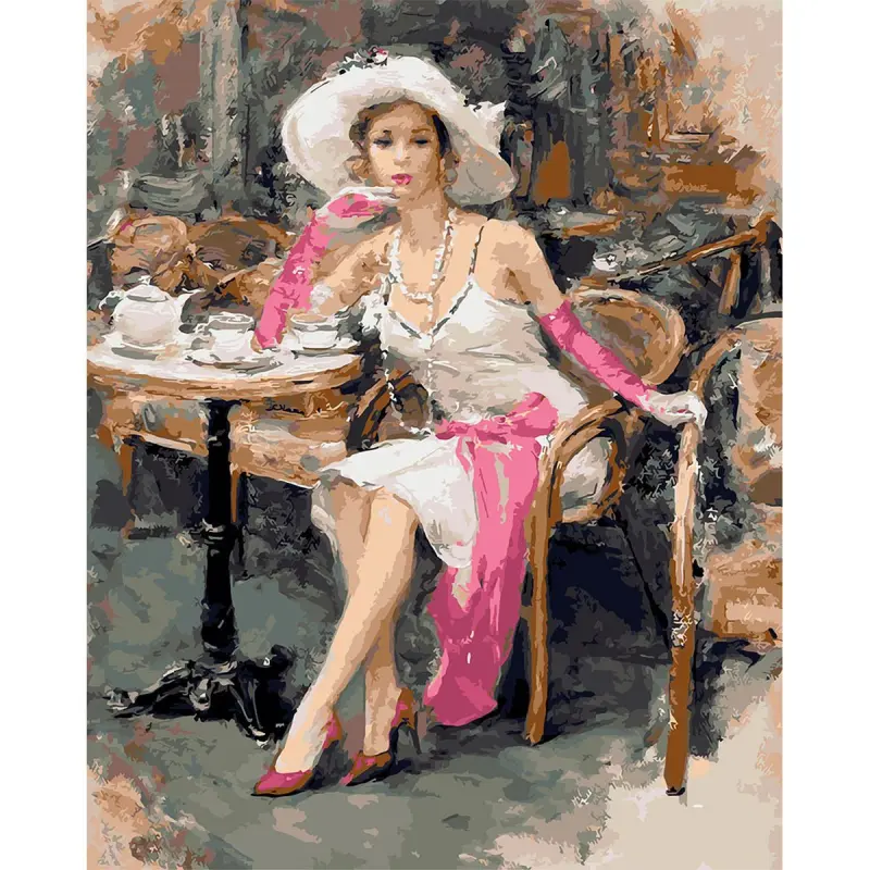 YS YS45043 | Paint by Numbers 40x50 Madame in White Art Kit