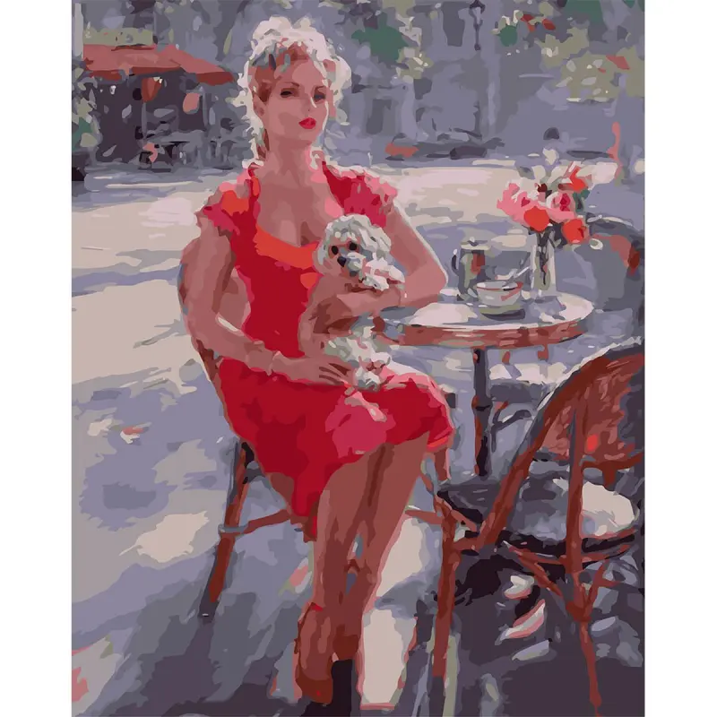 YS YS46125 | Paint by Numbers Kit 40x50 cm Lady with Dog